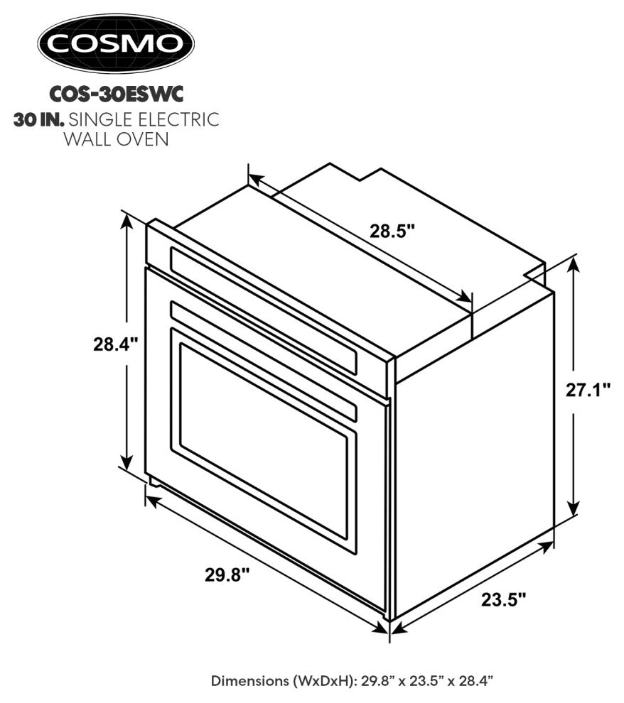 30" Single Electric Wall Oven With True European Convection and Self-Cleaning