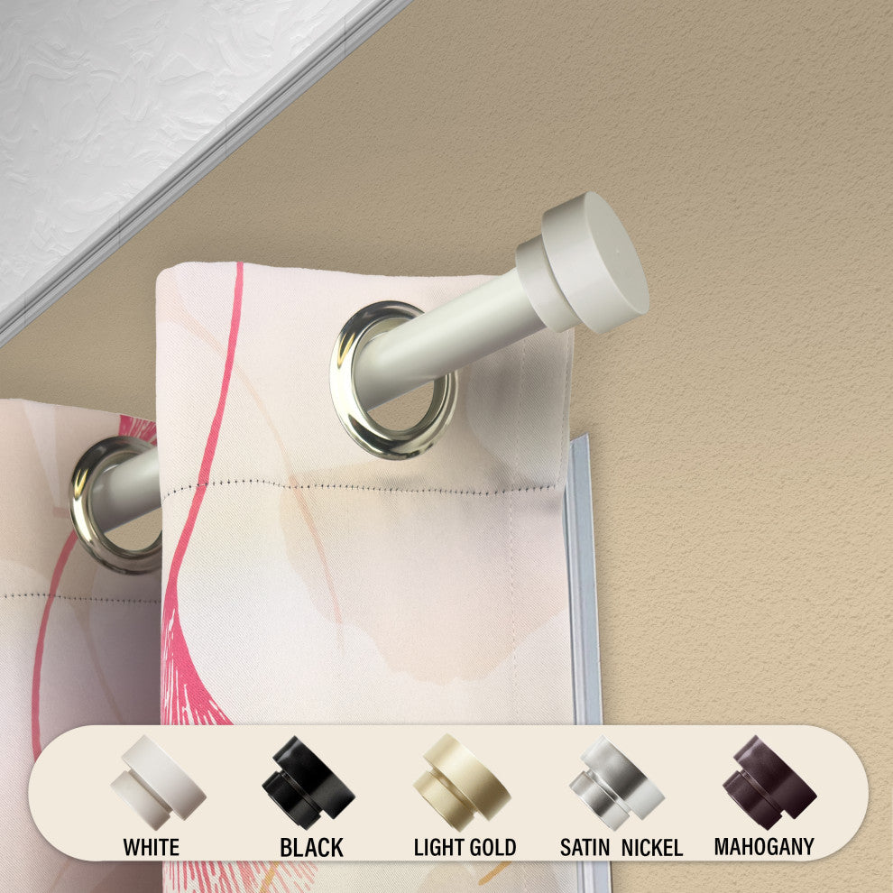 Bonnet 1" Curtain Rod, White, 66-120"