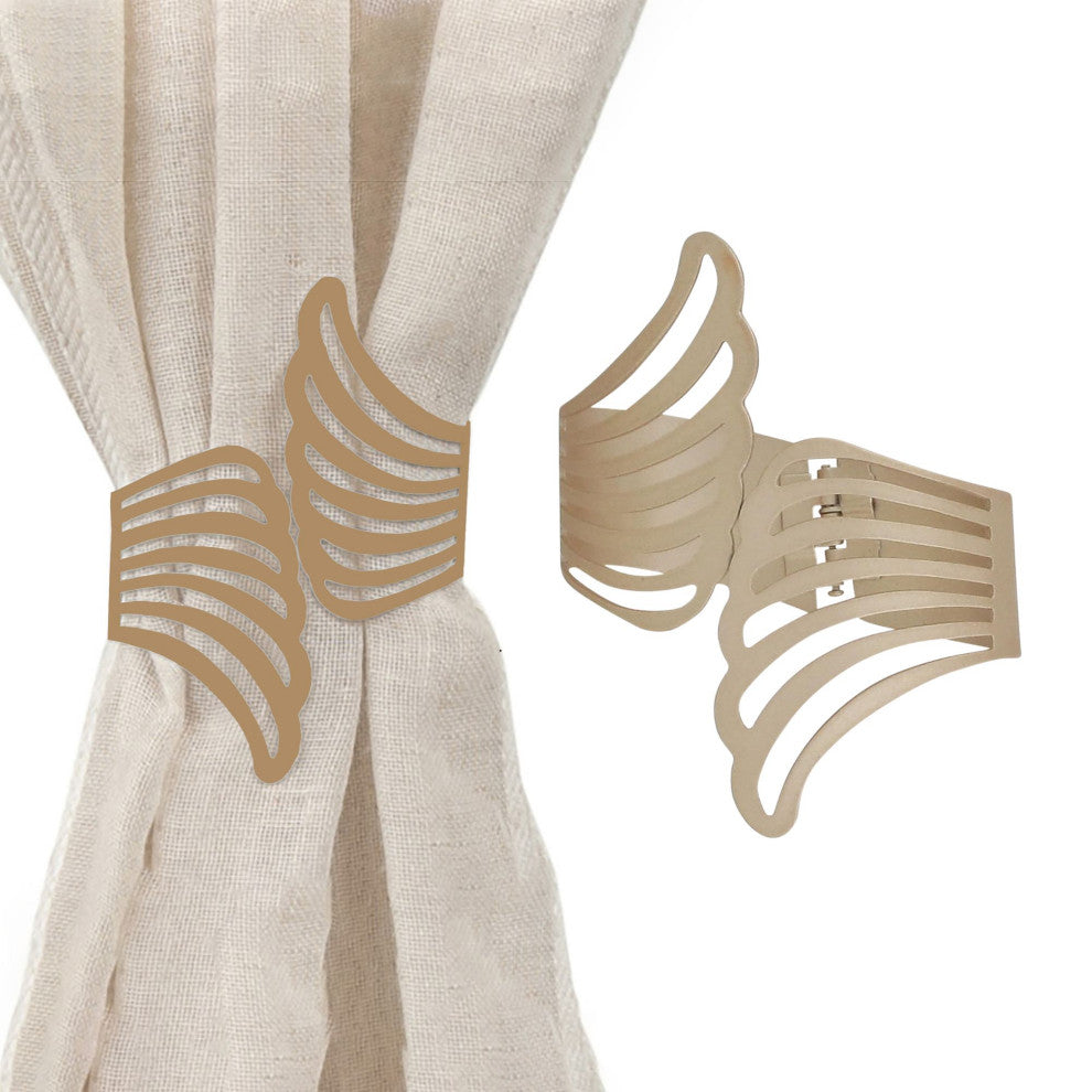 Metal Wings Curtain Tieback "“ Elegant and Durable Design, Gold, Pack of 1
