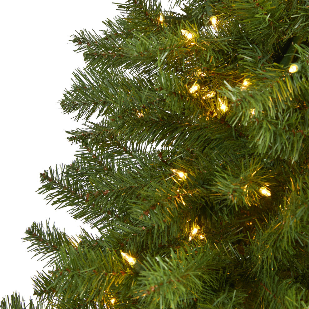 7' Springfield Faux Xmas Tree W/ 400 Warm Clear Lights and 916 Bendable Branches
