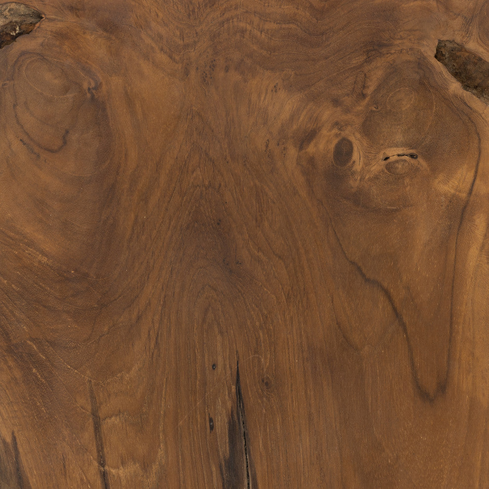 Teak Square Stool-Teak Root