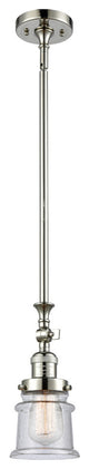 Small Canton 1-Light Mini Pendant, Polished Nickel, Seedy