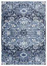 Panache PN6962 Light Blue Central Medallion Area Rug, Rectangular 3'3"x5'3"