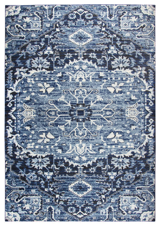 Panache PN6962 Light Blue Central Medallion Area Rug, Rectangular 3'3"x5'3"