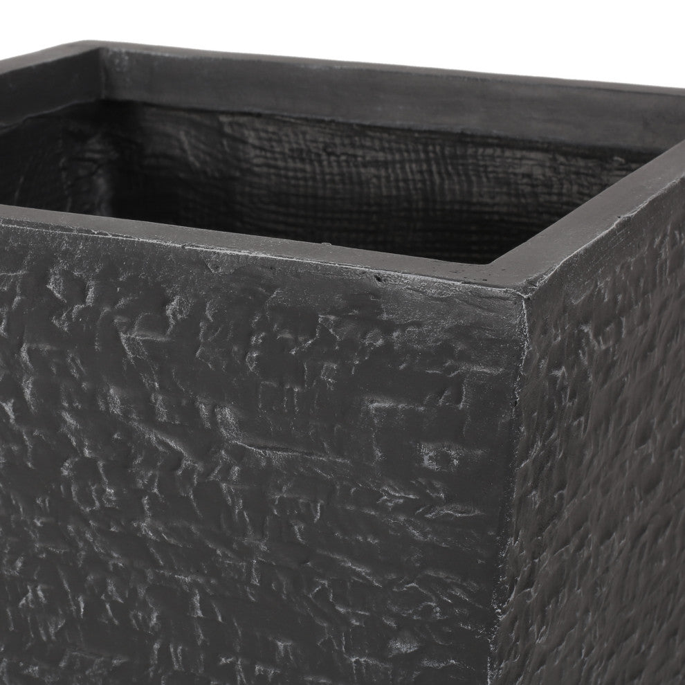 Tengren Outdoor Cast Stone Planter, WxDxH, 15.5wx15.5dx29.75h