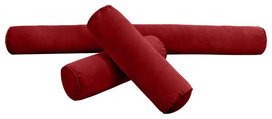 STYLE V6 Full Velvet Pipe Trim Indoor Daybed Bolster Pillow |COVER ONLY| AD369
