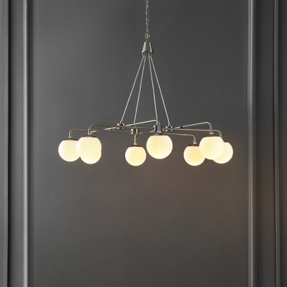 Safavieh Denneau 8Lt 35" Chandelier, Nickle