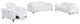 Arezzo Genuine Italian Leather Modern Sofa Set, White