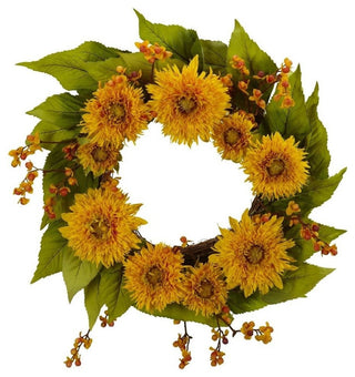22" Golden Sunflower Wreath