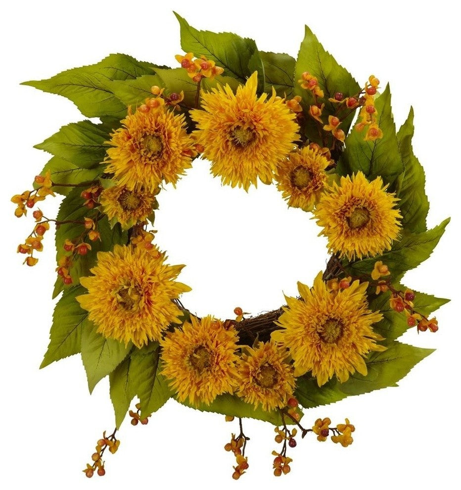 22" Golden Sunflower Wreath