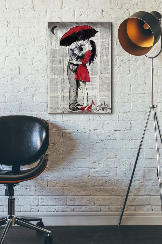 Epic Graffiti "Red Rainy Love" by Loui Jover, Giclee Canvas Wall Art, 12"x18"