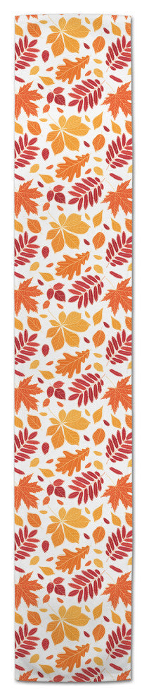 Autumn Leaves Pattern 16x90 Cotton Twill Runner