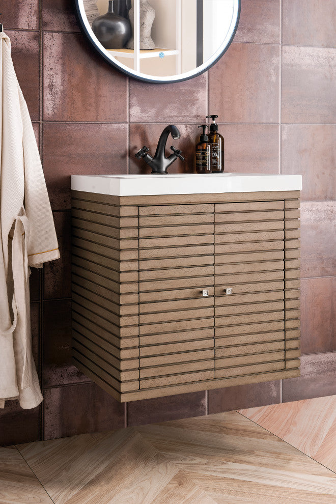 Linden 24" WW Walnut Vanity, White