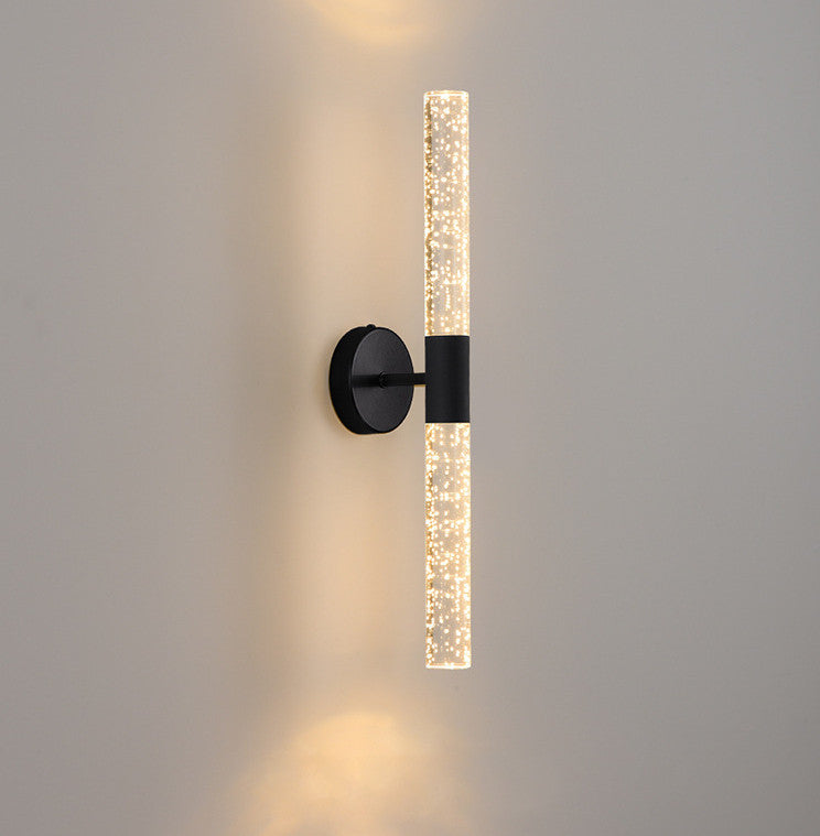 Modern Golden Wall Lamp in Minimalistic Style for Bedroom, Corridor, Black, Warm Light
