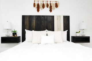 Handcrafted Headboard, Hanger Style, Noir Mix, Cal King