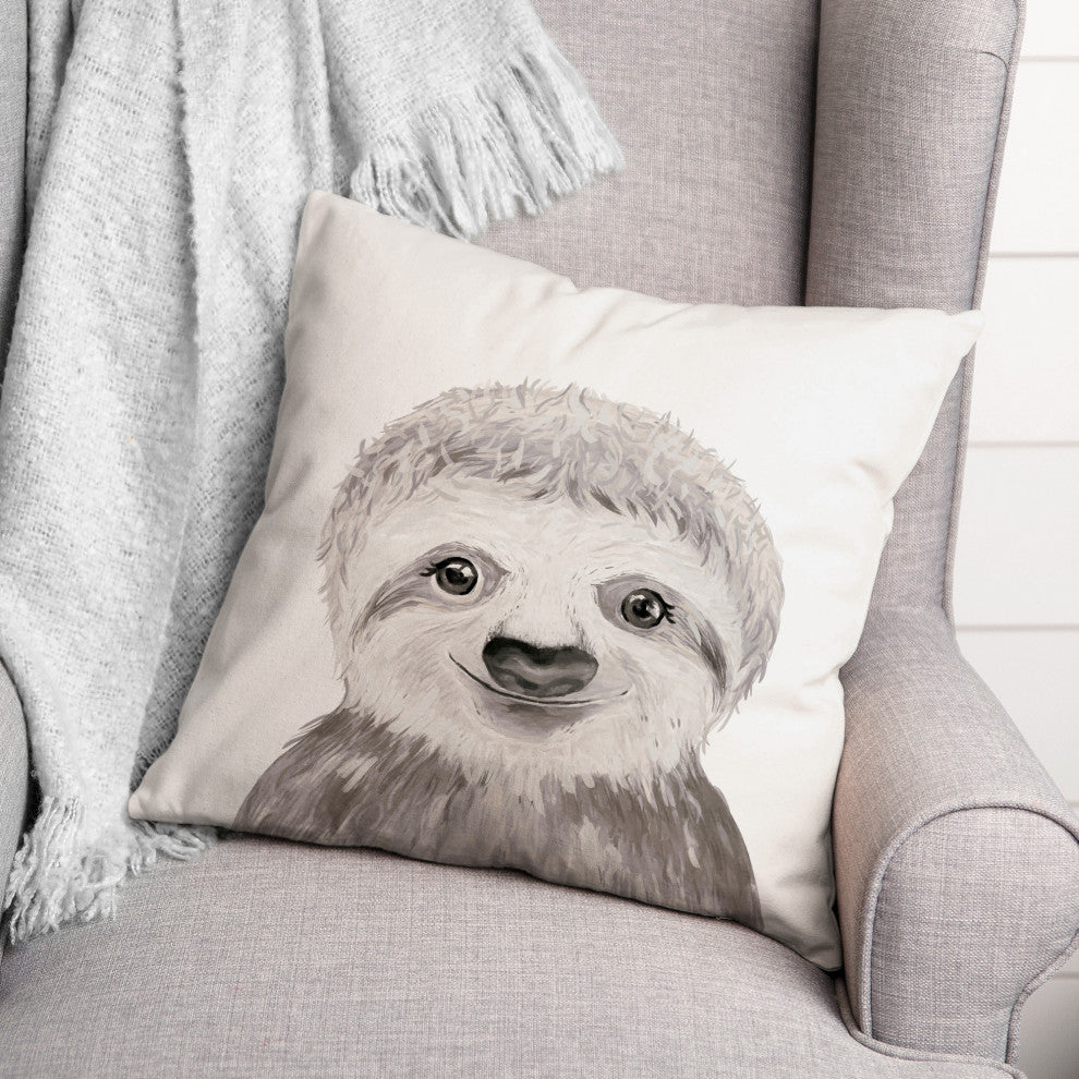 Baby Sloth 18"x18" Spun Poly Pillow