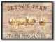 Sheep Illustration Betsy's Farm Sheep Planked Look Framed Giclee Art, 16"x20"