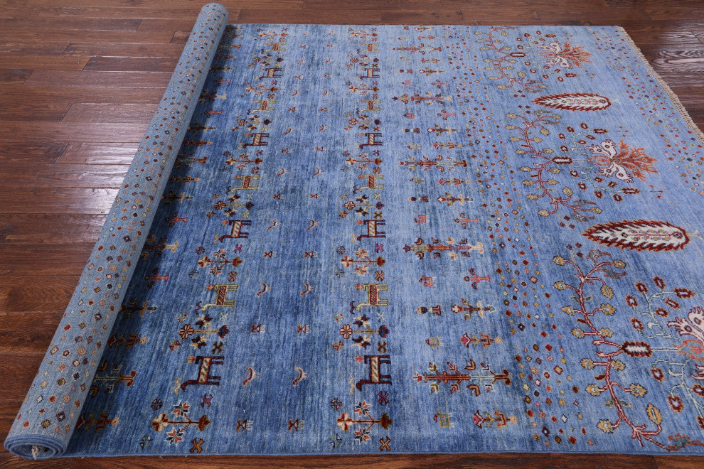 Tribal Persian Gabbeh Handmade Wool Rug 6' 11" X 9' 9" Q7610