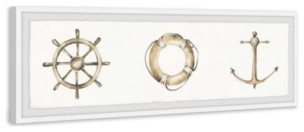 "Sailing Symbols" Framed Painting Print, 45x15