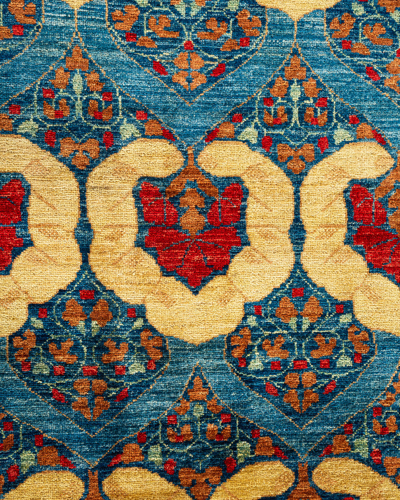 Arts and Crafts, One-of-a-Kind Handmade Area Rug Blue, 17'4"x11'10"