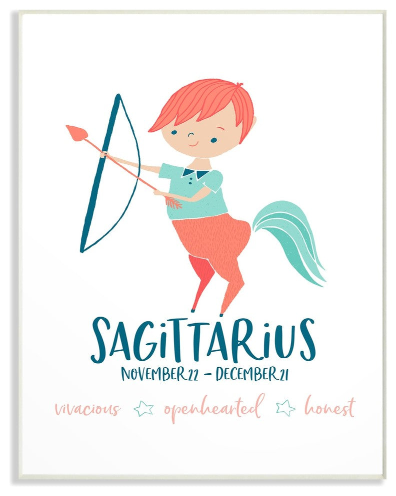 The Kids Room Fun Modern Zodiac Sagittarius Centaur Child Wall Art, 10"x15"