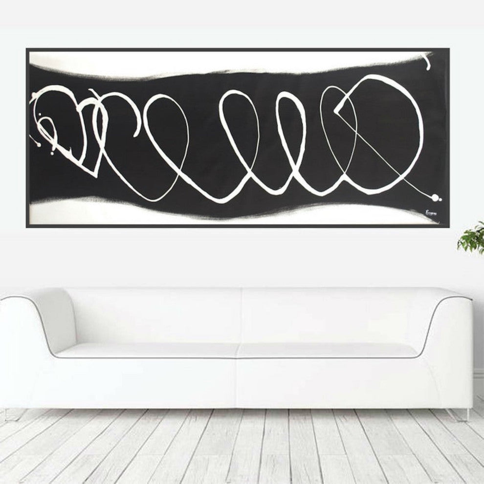 Abstract Contemporary Minimalist Art Painting, Black and white minimal art