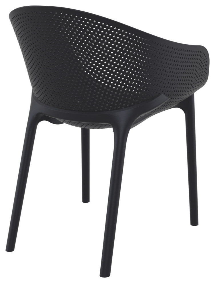 Sky Pro Stacking Dining Chair Black Set of 2