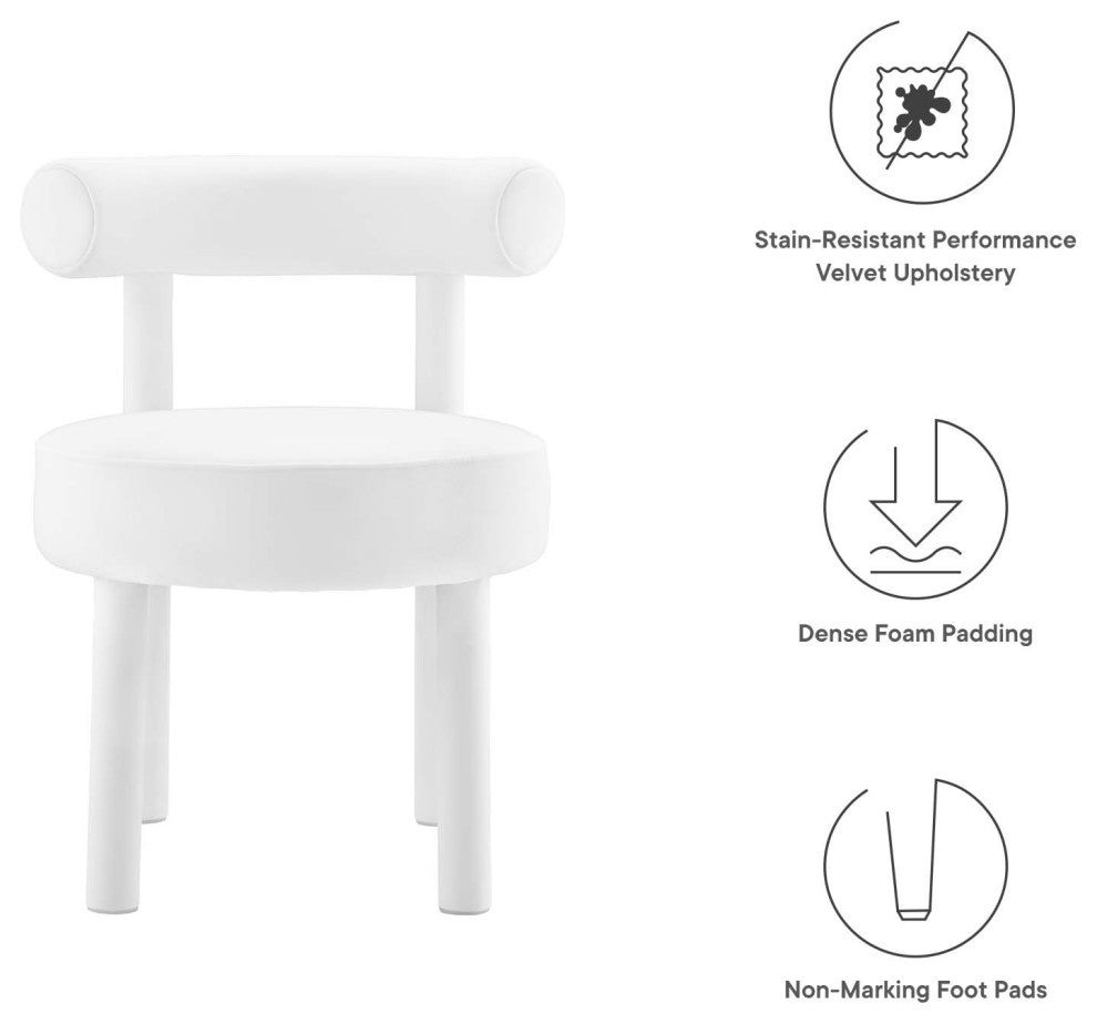 Toulouse Performance Velvet Dining Chair, Set of 2, White