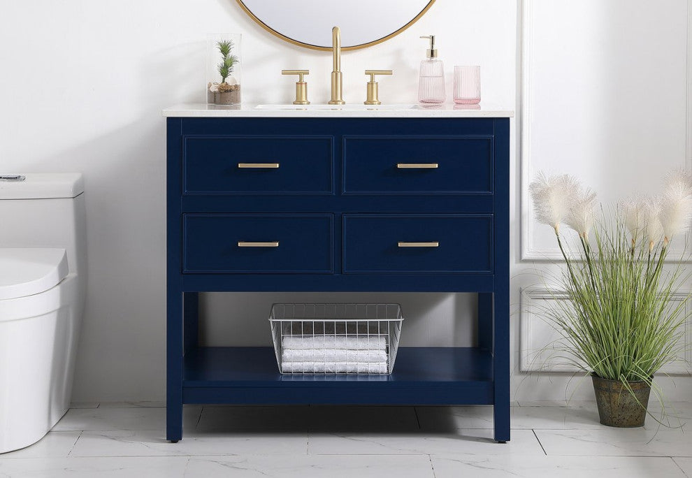 Home Living 36" Single Bathroom Vanity, Blue