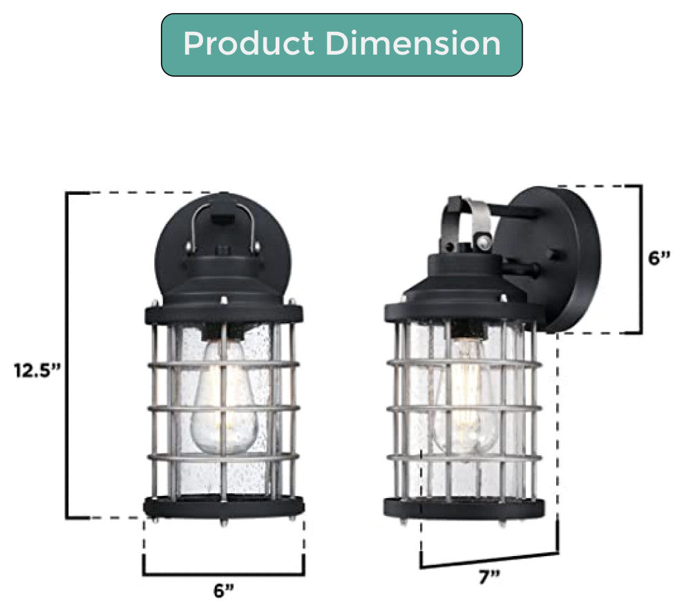 1 light black exterior light fixtures Glass wall lights with remote