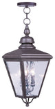 Livex 2035-07 3-Light Bronze Outdoor Chain Lantern, Bronze