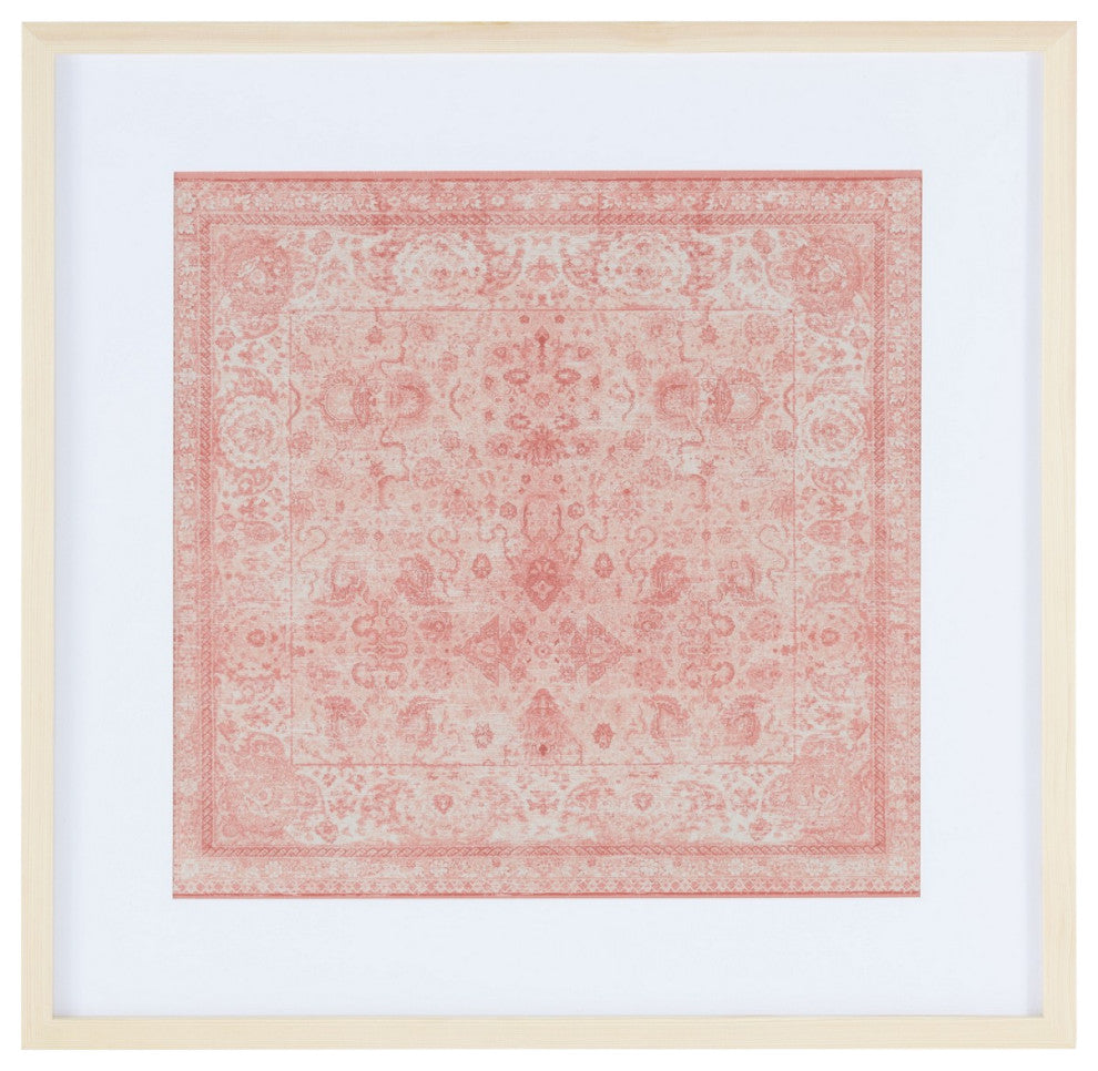 Safavieh Alsephina 25" Pink Framed Textile Wall Art