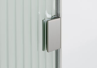 Bathtub Fixed Panel, Fluted Radius, Right Hand, Brushed Nickel