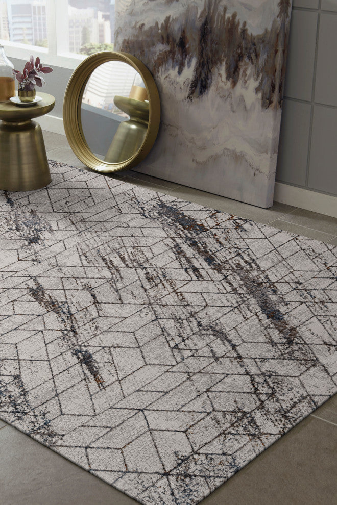 KAS Inspire 7503 Ivory Elliott Area Rug, 5'3"x7'7"