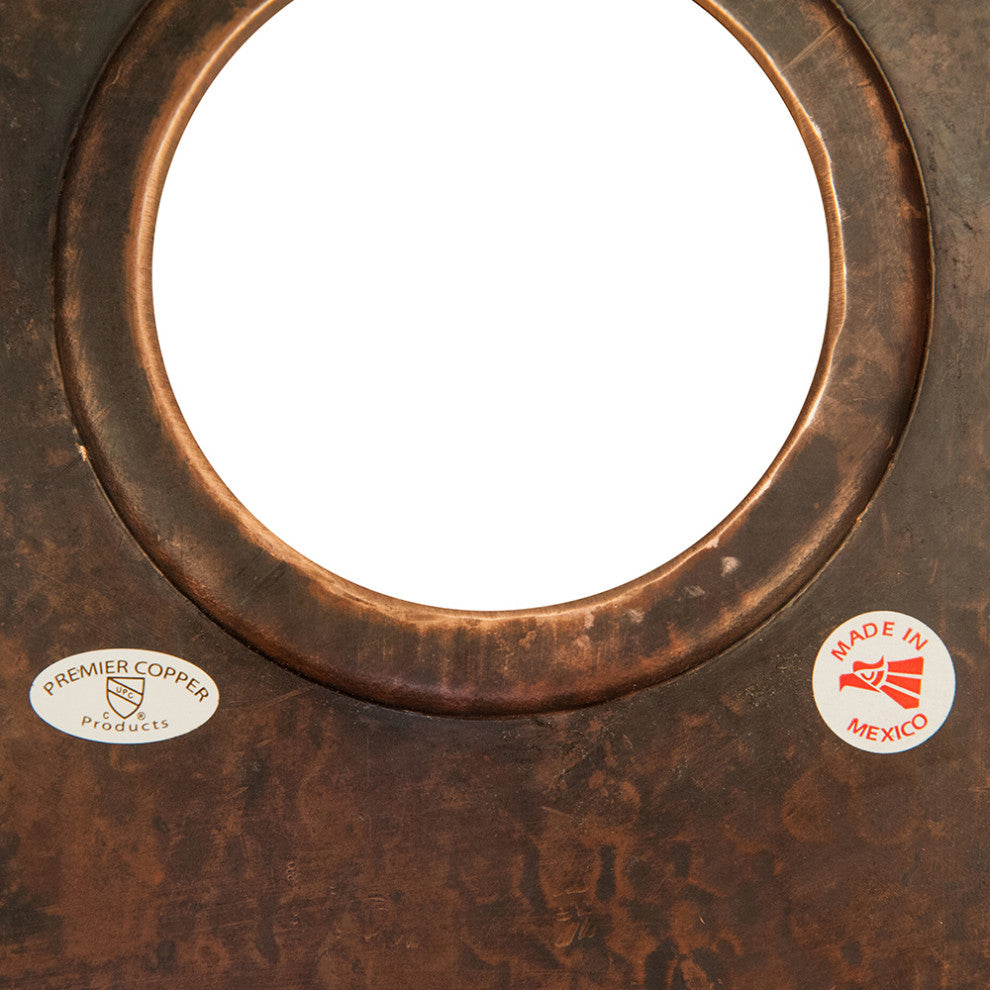 16" Gourmet Rectangular Hammered Copper Bar/Prep Sink, Drain & Accessories