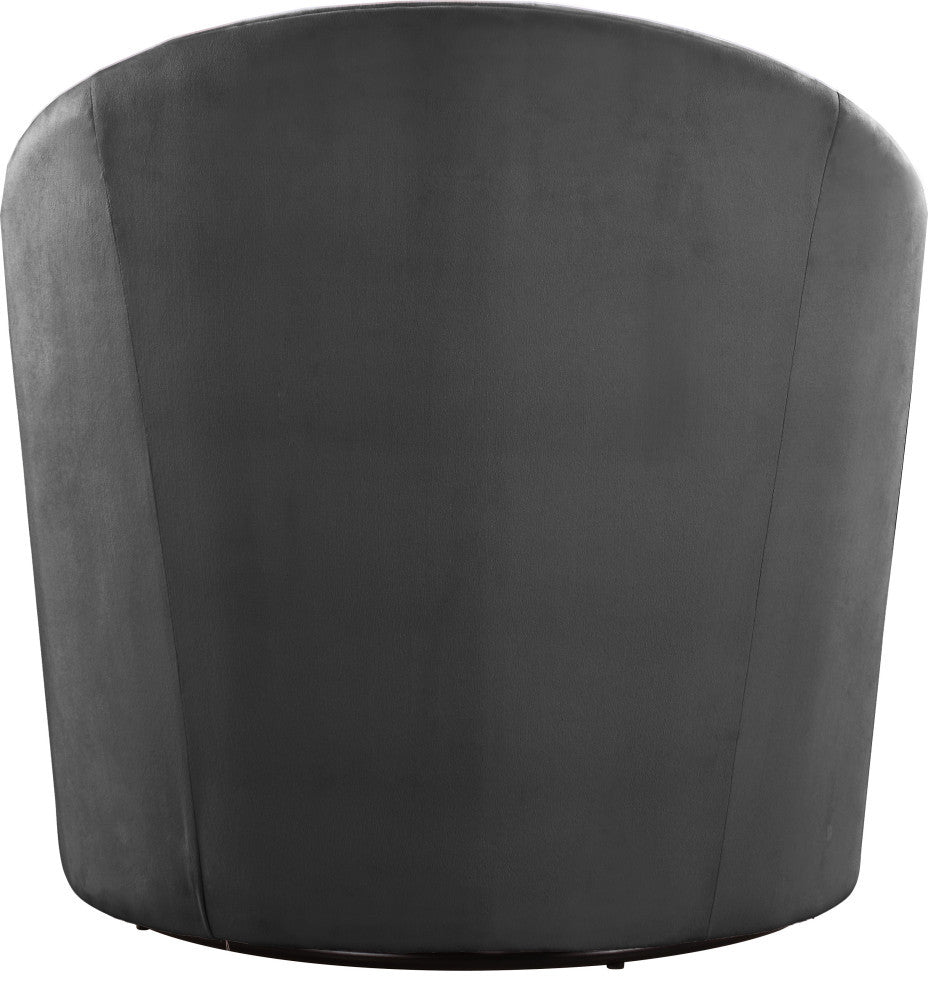 Alessio Velvet Upholstered Accent Chair, Gray