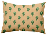 Artichokes Pattern Decorative Throw Pillow, Corn Stalk, 14"x20"