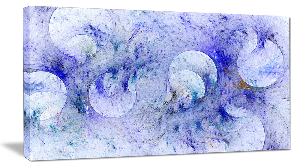 Light Blue Fractal Glass Texture, Abstract Canvas Art Print, 32x16