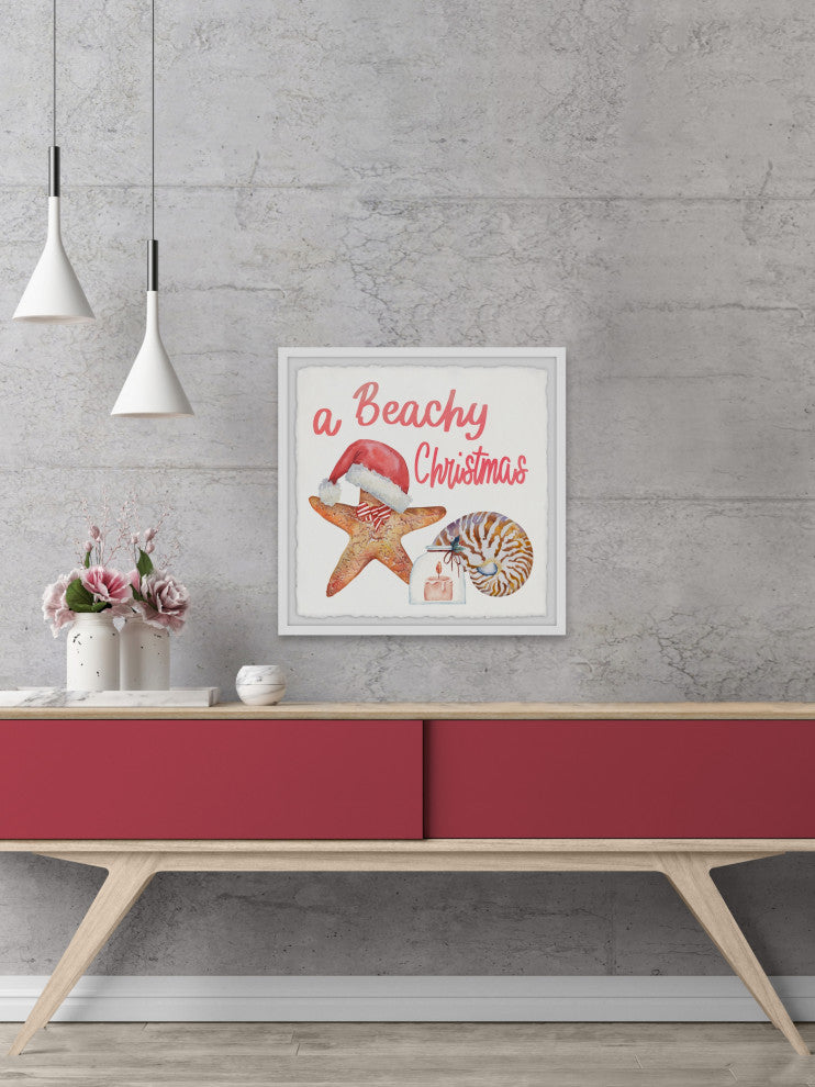 "A Beachy Christmas" Framed Painting Print, 32x32