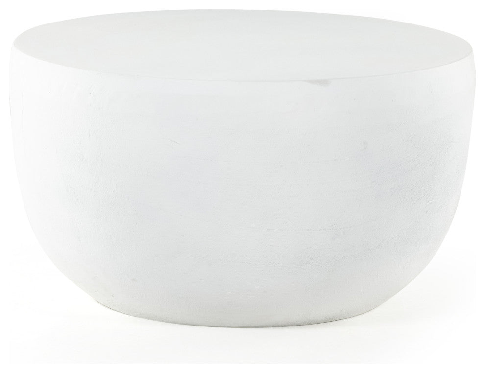 Basil Outdoor End Table-Matte White