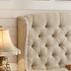 Felisa Tufted With Wings Upholstery Headboard, Queen, Beige