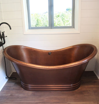Euclid 6' Copper Freestanding Bathtub With Overflow