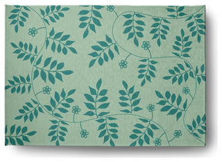 Fern Fronds Rug, Desert Turquoise, 5'x7'