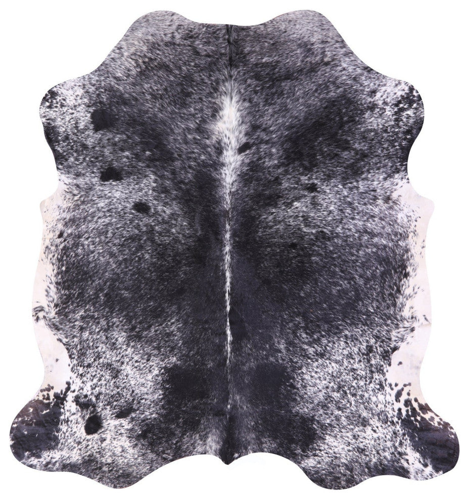 Black and White Natural Cowhide Rug 7' 1" X 6' 10" C2327