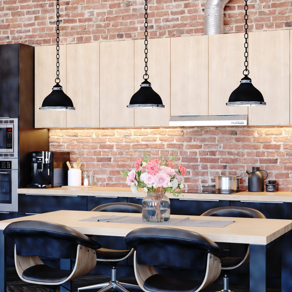 Sheffield 10" Pendant New Bronze and Distressed Ash with Light Silver Inner