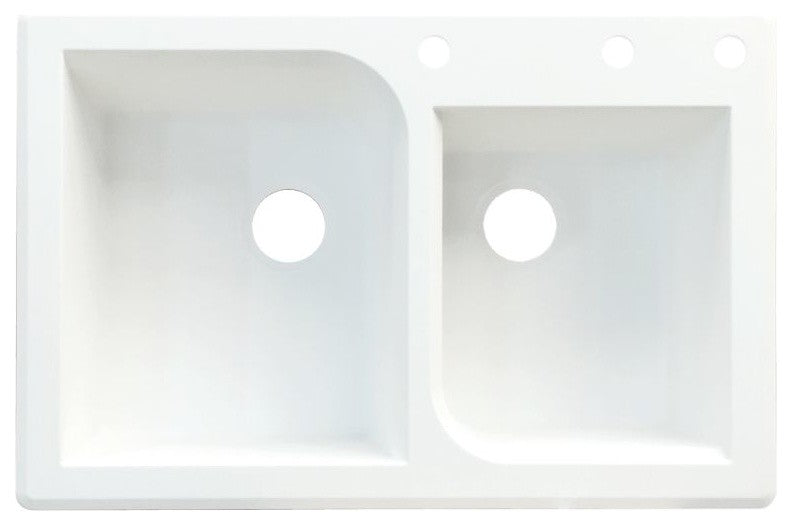 33.0625-in x 22.0625-in Drop-in Radius Granite Kitchen Sink