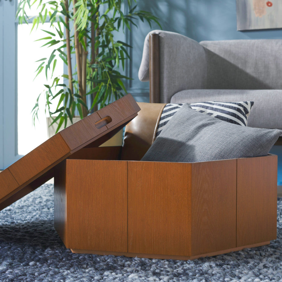 Safavieh Rafaela Hexagon Coffee Table, Natural Brown, Natural Brown