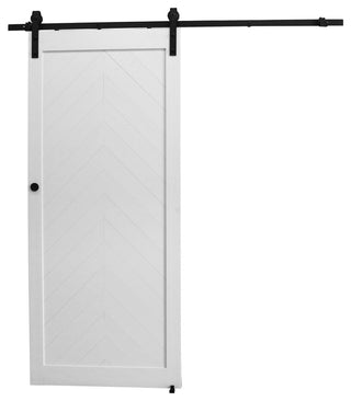 Millbrooke PVC White Chevron Barn Door, 42"x84"