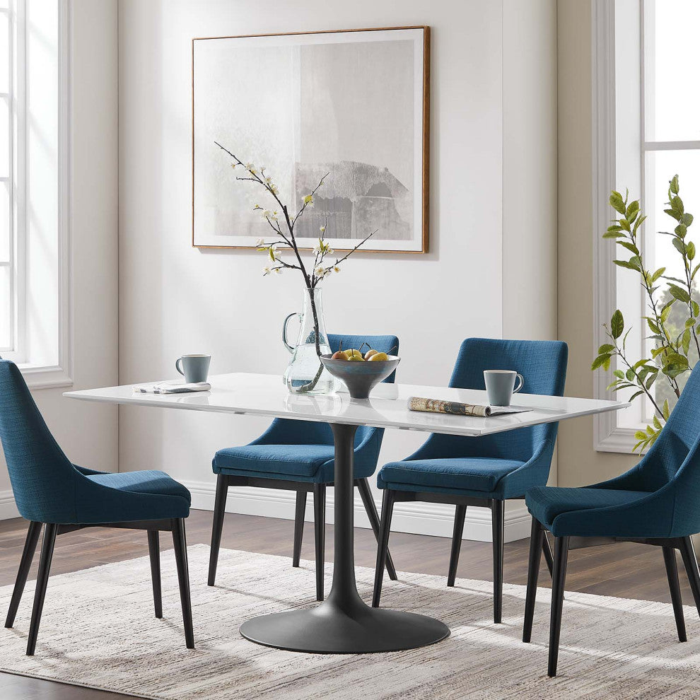 Lippa 60" Rectangle Wood Dining Table Black White