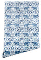Deny Designs Jacqueline Maldonado Elephant Damask Blu Wallpaper, Blue, 2'x10'